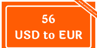 56 USD to EUR