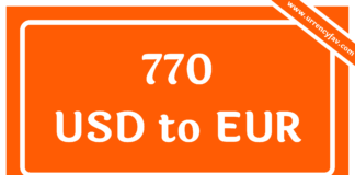 770 USD to EUR