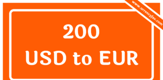 200 USD to EUR